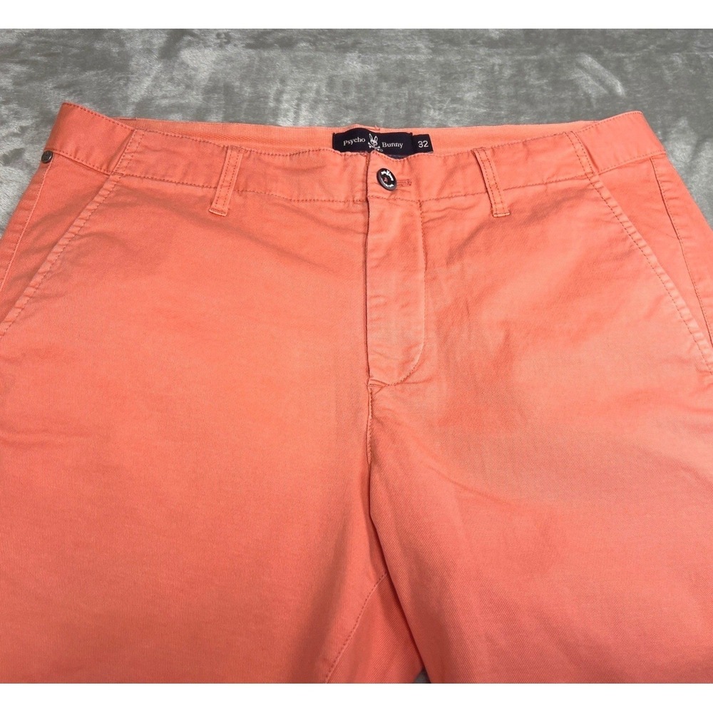Psycho Bunny Coral Stretch Chino Shorts Men's 32 Preppy Golf Coastal Casual
